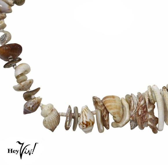 Vintage Shell and Bead Necklace Summer Beach Down the Shore Style 24" - Hey Viv - Picture 3 of 6